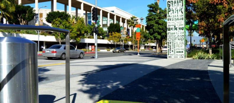 Innovative walking path graphics by AGMedia help walkers get into shape in Grand Park, Los Angeles